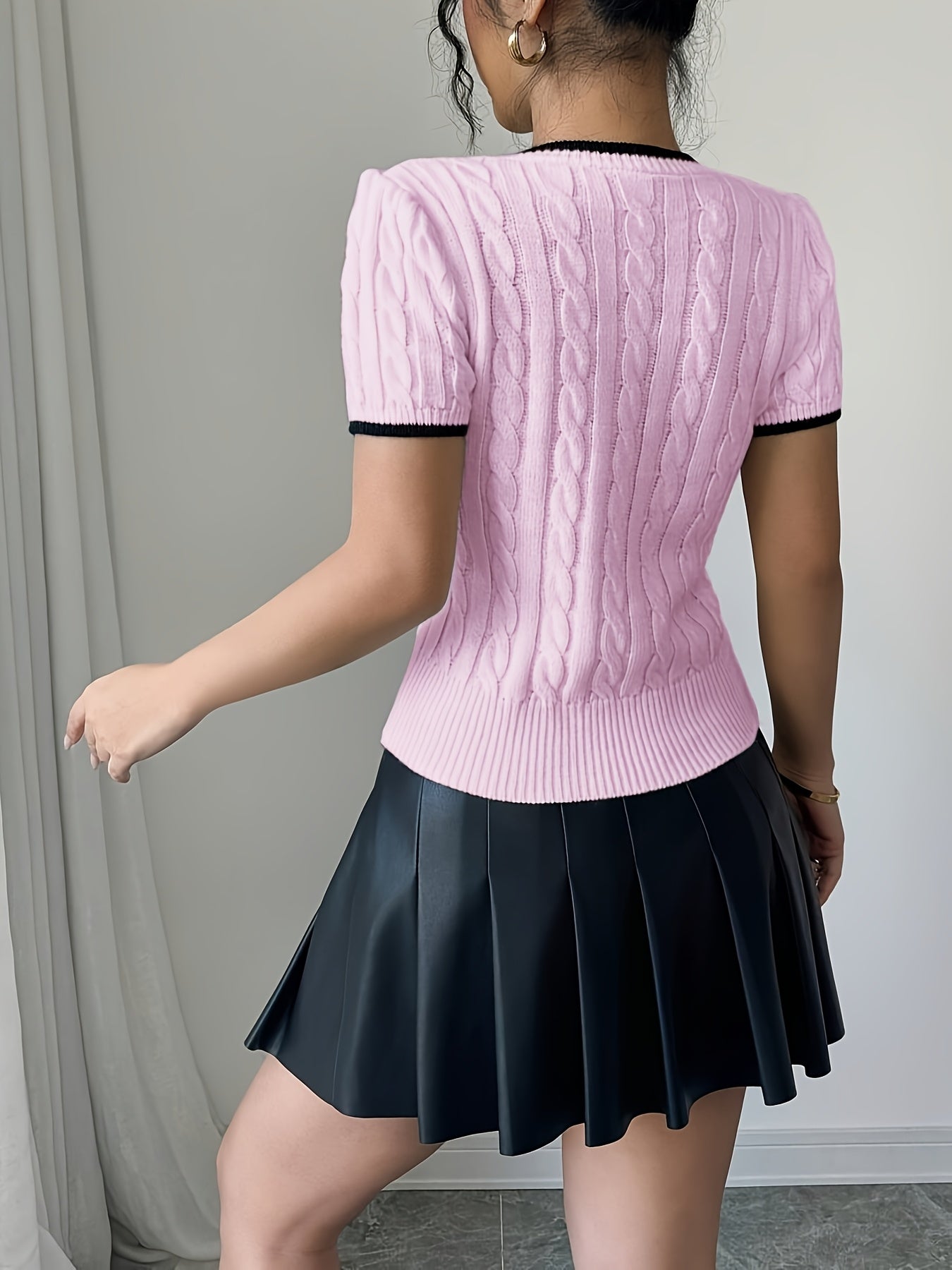 SHORT SLEEVE SWEATER