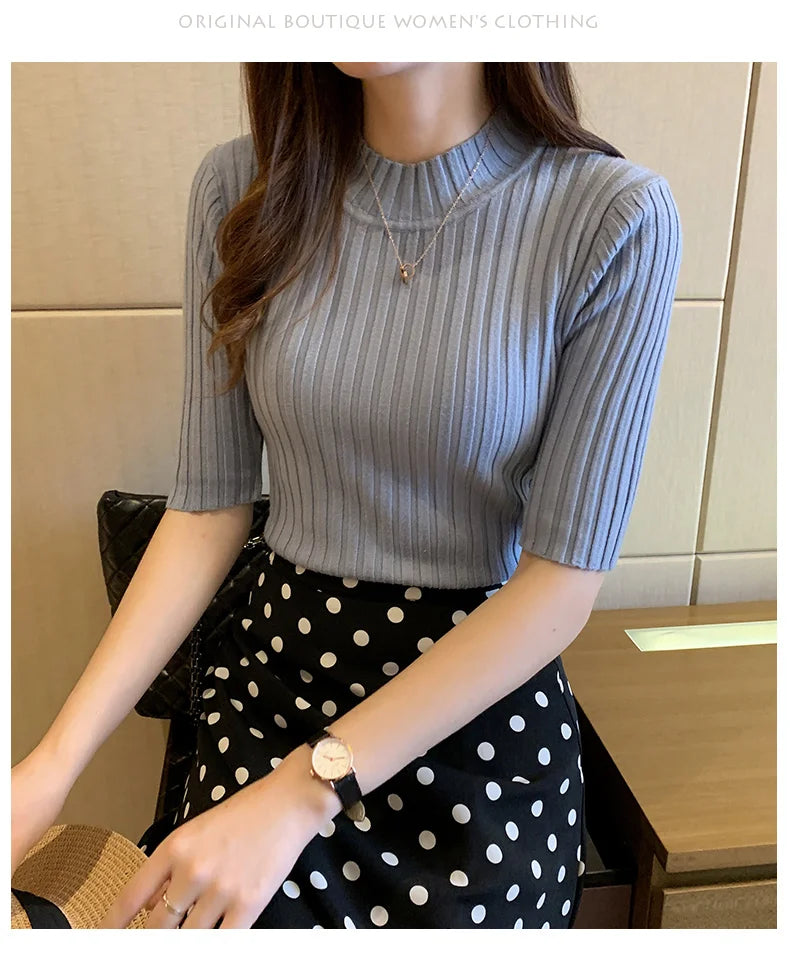 MID-SLEEVED BLOUSE