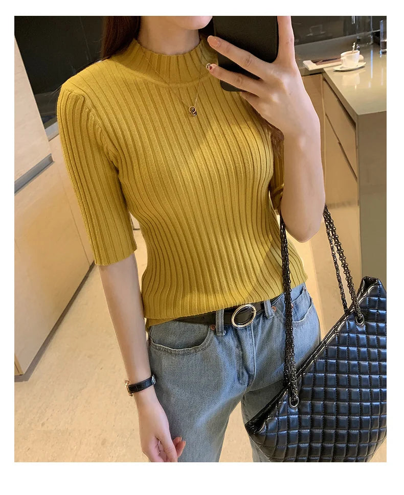 MID-SLEEVED BLOUSE