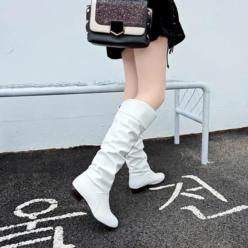 MID-HEEL LEATHER BOOT