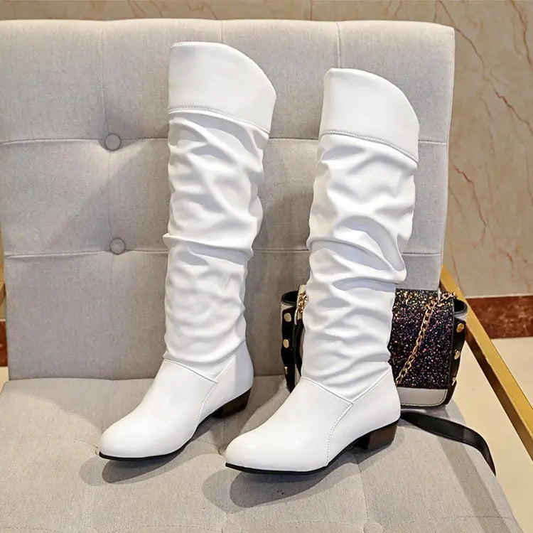 MID-HEEL LEATHER BOOT