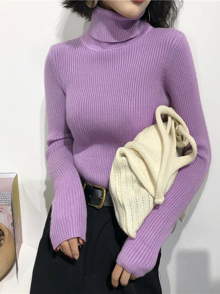 WOMEN'S THICK RIBBED KNIT SWEATER