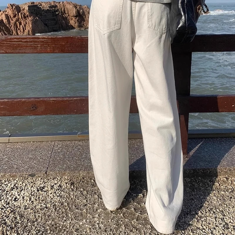 WHITE HIGH-WAISTED JEANS