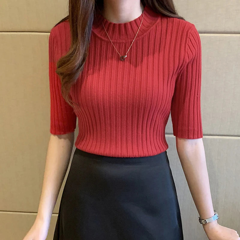 MID-SLEEVED BLOUSE