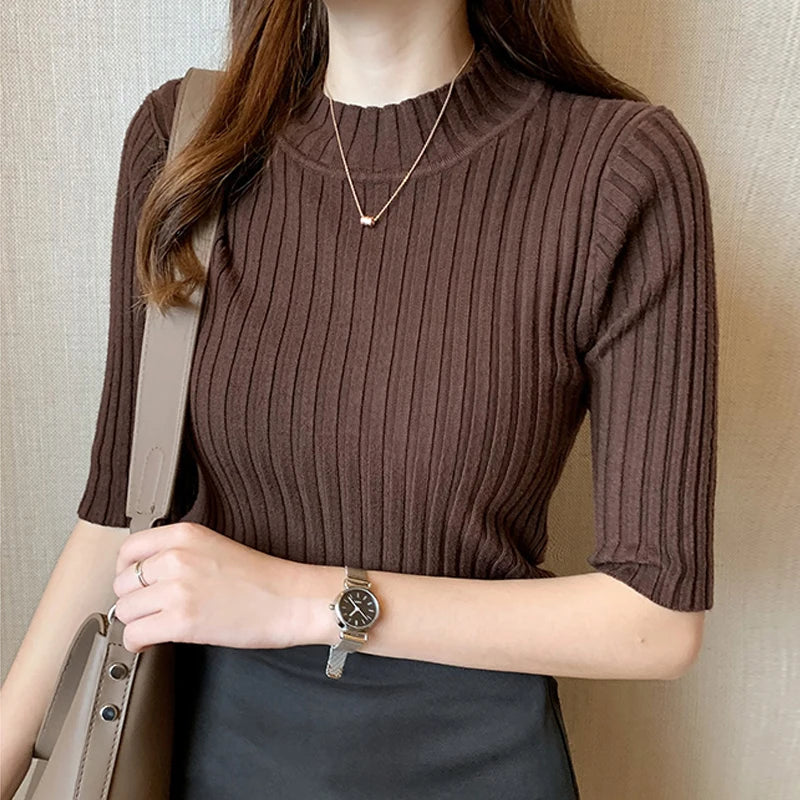 MID-SLEEVED BLOUSE