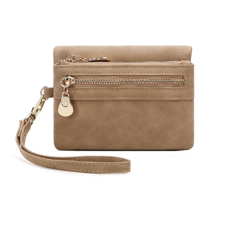 Carteira dobrável retrô - Em couro