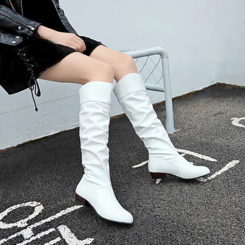 MID-HEEL LEATHER BOOT