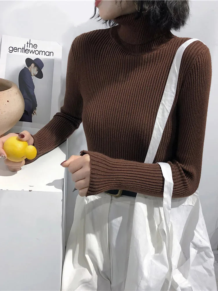 WOMEN'S THICK RIBBED KNIT SWEATER