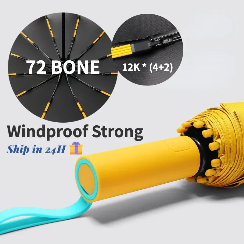 Super strong automatic umbrella windproof - UV sun protection