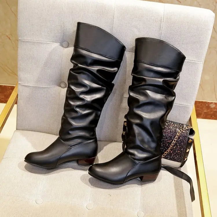 MID-HEEL LEATHER BOOT