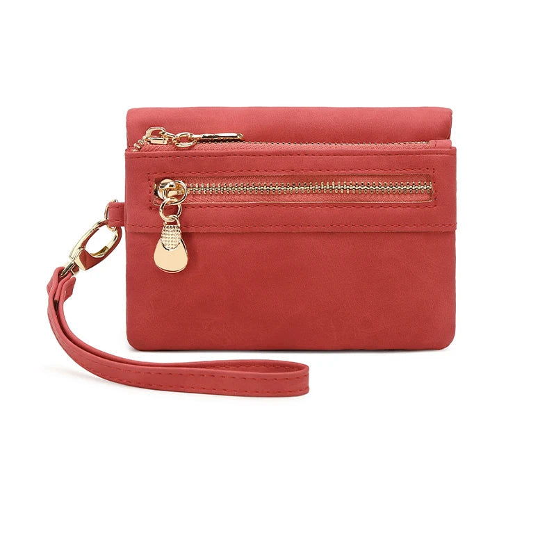 Carteira dobrável retrô - Em couro